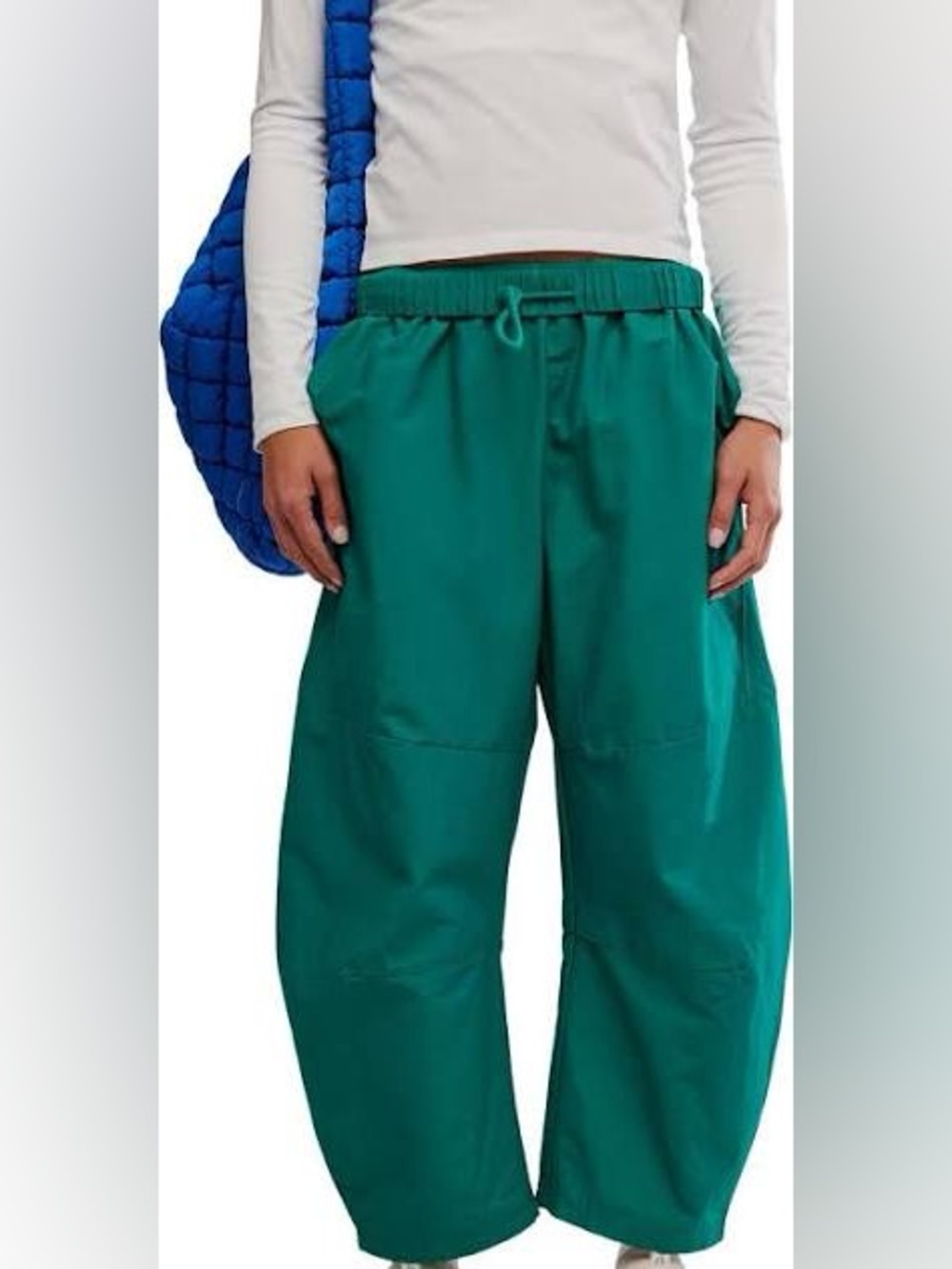 Free People Movement Game Day Barrel Leg Pants Green Size Large